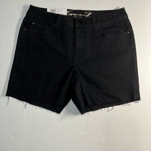Seven7 Cut Hem Denim Shorts multiple Sizes color Black